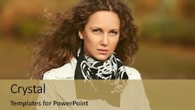  Presentation with fashion - Presentation enhanced with woman in white trench coat background and a yellow colored foreground