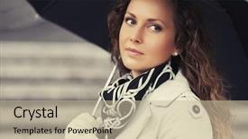  Presentation with white birch tree - Amazing slide deck having woman in white trench coat backdrop and a mint green colored foreground