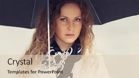  Presentation with white birch tree - Audience pleasing PPT theme consisting of woman in white trench coat backdrop and a lemonade colored foreground