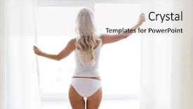  Presentation with people - Theme with woman in white underwear looking background and a  colored foreground