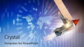  Presentation with global - Presentation design having woman in worldwide global delivery background and a light blue colored foreground