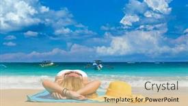  Presentation with bali - Presentation design featuring woman-in-yellow-bikini-lying background and a lemonade colored foreground