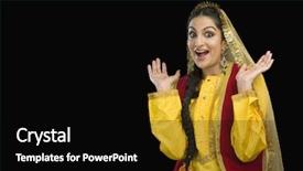  Presentation with punjabi dance - PPT theme with woman in yellow punjabi background and a black colored foreground