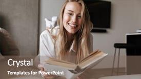  Presentation with alcohol cute - Slide deck having woman indoors at home reading background and a  colored foreground