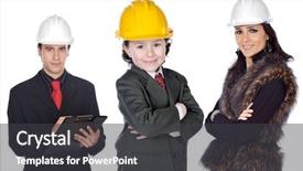  Presentation with focus - Presentation design enhanced with woman ingenuity - family of architects - focus background and a dark gray colored foreground