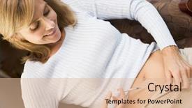  Presentation with ivf - Slides consisting of woman injecting drugs to prepare for ivf treatment at home background and a lemonade colored foreground