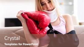  Presentation with woman sport - Audience pleasing slide deck consisting of woman-injured-during-sport-game backdrop and a coral colored foreground