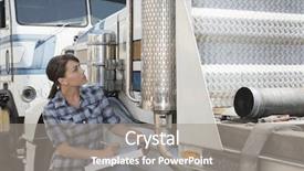  Presentation with truck - Slide set enhanced with braies pragser wildsee in northern background and a tawny brown colored foreground