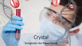  Presentation with dna - Presentation consisting of woman interacting with 3d dna background and a light blue colored foreground