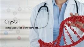  Presentation with graphene and dna - Colorful slide set enhanced with woman interacting with 3d dna backdrop and a lemonade colored foreground