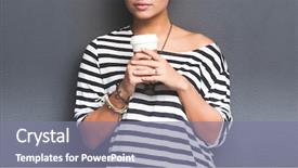  Presentation with proffessional - Presentation theme with woman is a proffessional photographer background and a gray colored foreground