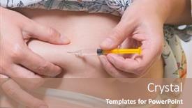  Presentation with insulin - Colorful slide set enhanced with woman-is-doing-an-insulin backdrop and a coral colored foreground