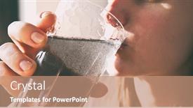  Presentation with drinking glass - Theme with woman-is-drinking-dirty-water background and a coral colored foreground