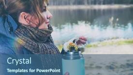  Presentation with hike forest - Beautiful theme featuring woman-is-eating-a-hot backdrop and a ocean colored foreground