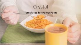  Presentation with healthy breakfast - Slide deck consisting of woman-is-eating-healthy-breakfast background and a lemonade colored foreground