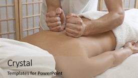  Presentation with physiotherapist - Theme featuring woman-is-getting-back-massage background and a mint green colored foreground