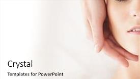  Presentation with healthy - Slide deck enhanced with woman is getting spa treatment background and a white colored foreground