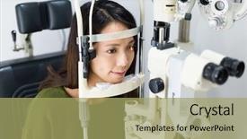  Presentation with exam prep - Presentation enhanced with woman is having eye exam background and a mint green colored foreground