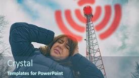  Presentation with cellular network - Beautiful slide deck featuring her head near the bts backdrop and a ocean colored foreground