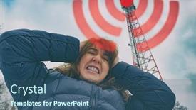  Presentation with bts - Colorful slide set enhanced with her head near the bts backdrop and a ocean colored foreground