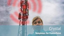  Presentation with bts - Presentation having woman-is-holding-her-head background and a teal colored foreground