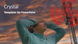  Presentation with bts - Audience pleasing slides consisting of woman-is-holding-her-head backdrop and a tawny brown colored foreground