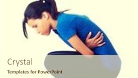  Presentation with trachea and stomach - Presentation theme consisting of woman-is-holding-her-stomach background and a cream colored foreground