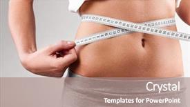  Presentation with measuring - Theme with woman is measuring her waist background and a coral colored foreground