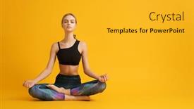  Presentation with meditation - Theme consisting of woman-is-practicing-yoga background and a gold colored foreground