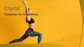  Presentation with meditation - Cool new presentation theme with woman-is-practicing-yoga backdrop and a gold colored foreground