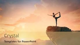 Presentation with yoga - Cool new PPT theme with woman-is-practicing-yoga backdrop and a yellow colored foreground