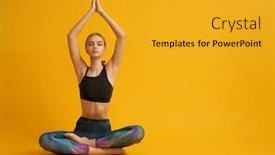  Presentation with meditation - Slide deck consisting of woman-is-practicing-yoga background and a gold colored foreground