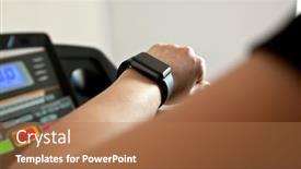  Presentation with running treadmill - Slide deck enhanced with woman-is-running-on-treadmill background and a coral colored foreground