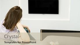  Presentation with lonely - Presentation consisting of woman-is-sitting background and a mint green colored foreground