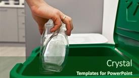  Presentation with glass - PPT theme featuring woman-is-throwing-the-glass background and a forest green colored foreground