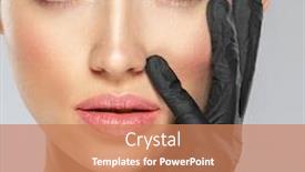  Presentation with botox - Slide deck enhanced with woman-is-touching-her-face background and a coral colored foreground