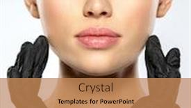  Presentation with skin medical - Audience pleasing presentation consisting of woman-is-touching-her-face backdrop and a coral colored foreground