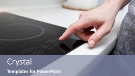  Presentation with sensor - Colorful slide deck enhanced with woman-is-touching-the-sensor backdrop and a seafoam green colored foreground