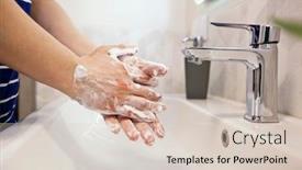  Presentation with soap - Beautiful slides featuring woman-is-washing-hands backdrop and a lemonade colored foreground