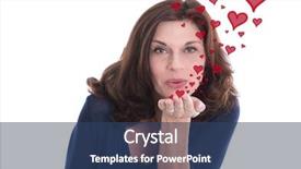  Presentation with older woman - Audience pleasing presentation design consisting of  backdrop and a  colored foreground