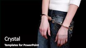  Presentation with black babies hands and feet - Theme having woman jail - hands in shackles isolated background and a black colored foreground