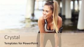  Presentation with beach - PPT layouts with woman-jogging-on-the-beach background and a lemonade colored foreground