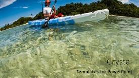  Presentation with clear - Theme consisting of woman-kayaking-in-clear-tropical background and a mint green colored foreground