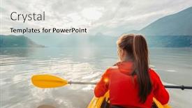  Presentation with british columbia - Presentation design enhanced with woman-kayaking-paddling-in-kayak background and a white colored foreground