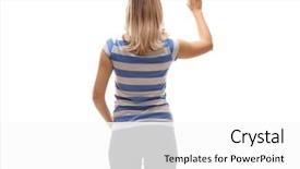  Presentation with lactation young woman breastfeeding - PPT theme with woman knocking on a door background and a white colored foreground