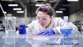  Presentation with petri dish - Amazing slides having woman-laboratory-assistant-with-petri backdrop and a light blue colored foreground