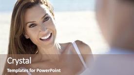  Presentation with romantic beach - Amazing PPT layouts having woman laughing and having fun backdrop and a  colored foreground