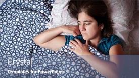  Presentation with sickness - Presentation having woman-laying-in-bed background and a ocean colored foreground