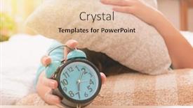  Presentation with head - Amazing slide deck having woman-laying-in-the-bed backdrop and a lemonade colored foreground