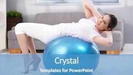  Presentation with fit test - Presentation theme having woman laying on fit ball background and a teal colored foreground
